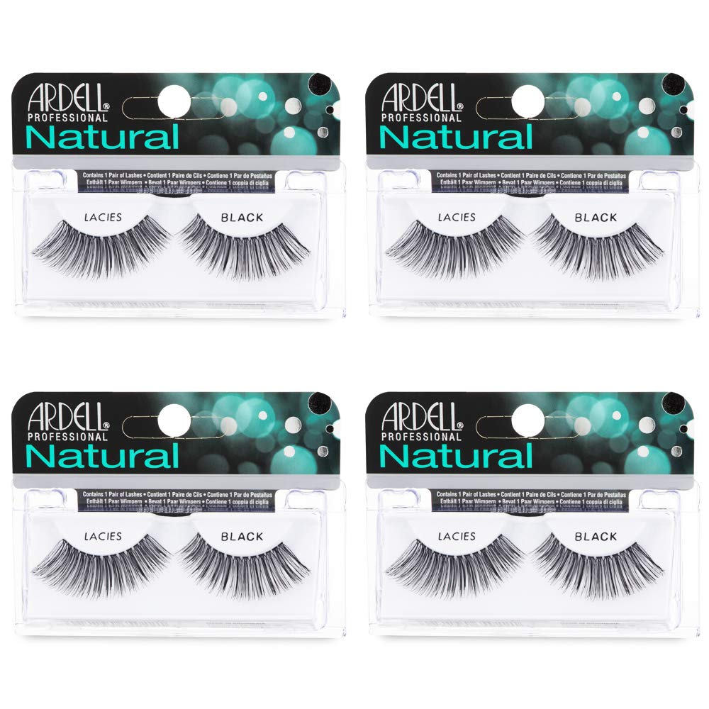 White Smoke Ardell Natural Lashes False Eyelashes Lacies Black (4 Pack)
