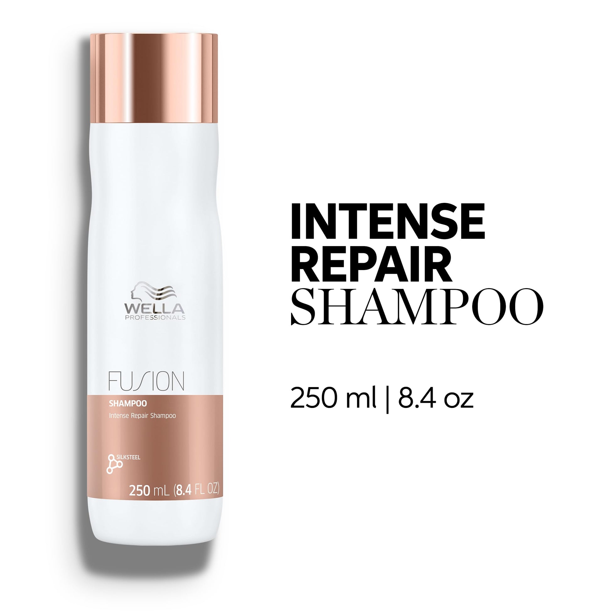 White Smoke Wella Professionals Fusion Intense Repair Shampoo for Damaged Hair | Repairs, Strengthens & Protects Against Breakage for Smooth, Silky Hair | 8.4 Fl Oz