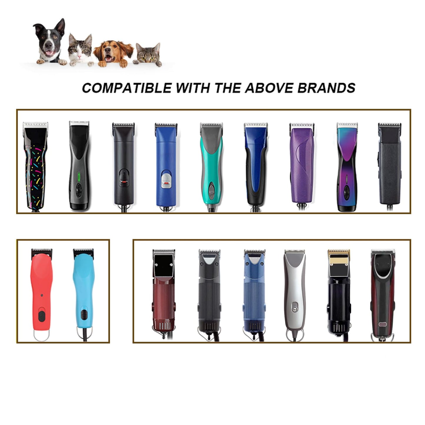 White Smoke DODAER 3 Pack 4FC Detachable Pet Dog Grooming Ceramic Blades,Compatible with Andis,Oster A5,Wahl KM-10 Series,Size 4FC Blade 3/8-Inch 9.5MM Cut Length