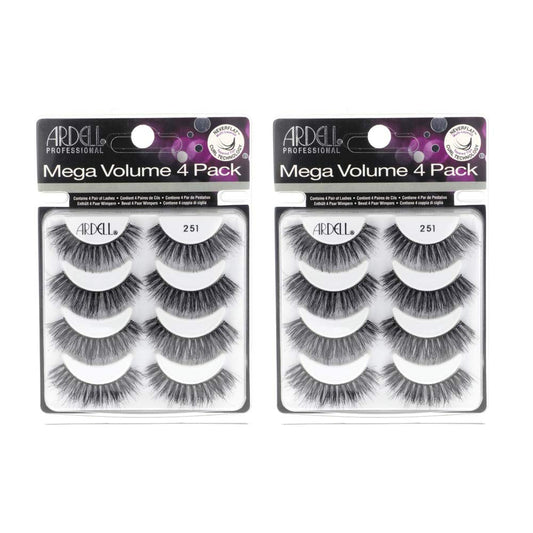 White Smoke Ardell False Eyelashes Mega Volume 251 – Fluffy Volume for a Dramatic Look, Wispy Lashes, Full Strip, 2 Pack