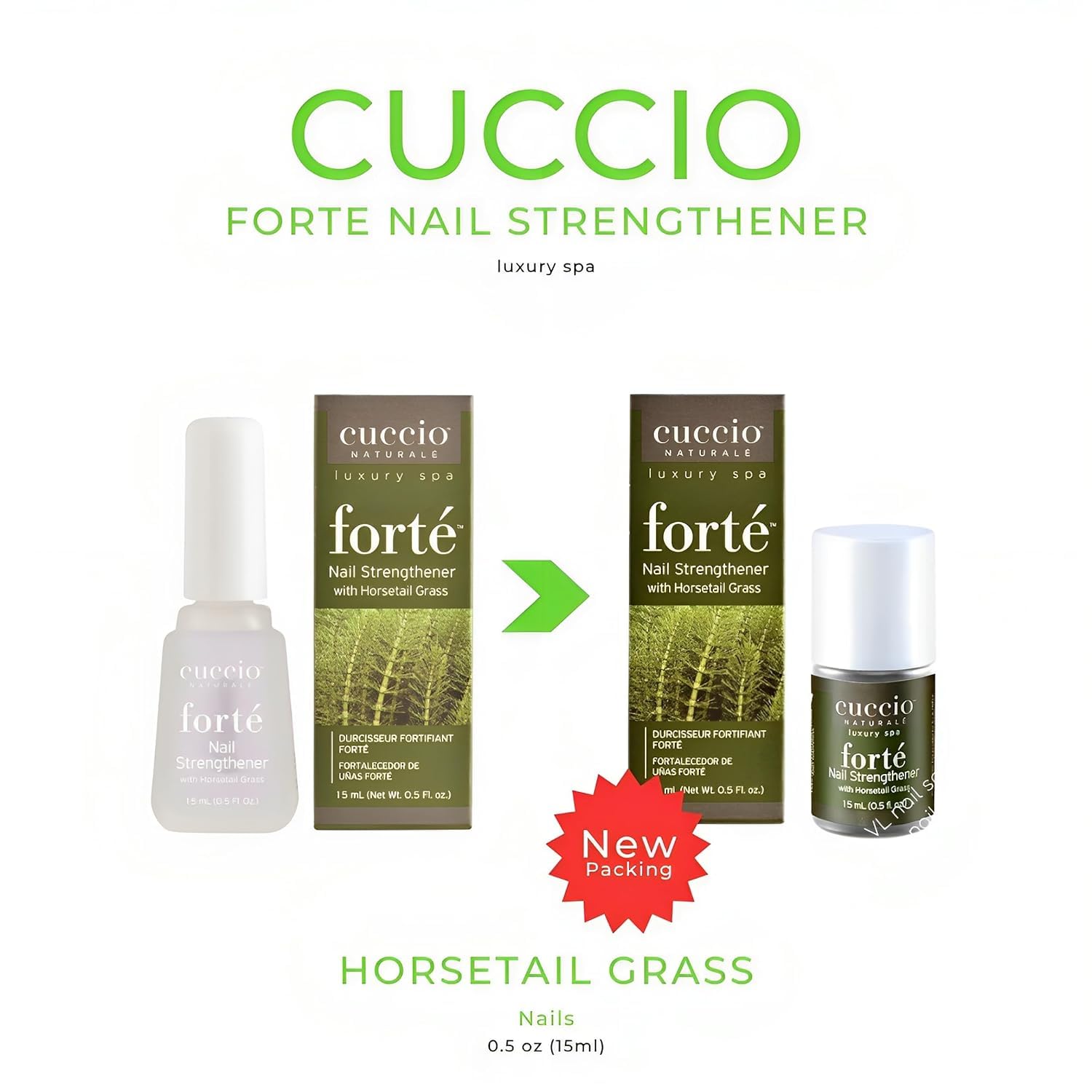 White Smoke Cuccio Naturale Forte Horsetail Grass Nail Strengthener 1/2 oz