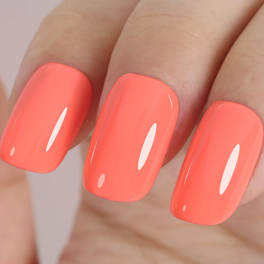 Salmon TUTUYU Coral Gel Nail Polish,0.51 Fl Oz Soak Off UV Lamp Bright Coral Orange Gel Polish for DIY Nail Art Starter or Manicure Salon,Summer Fall Colors Gel Polish Kit GP0107