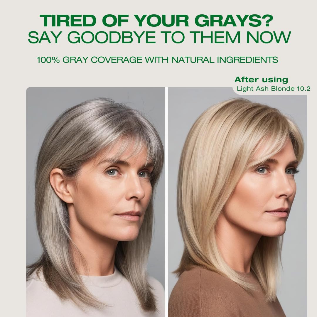 Antique White Naturigin Permanent Hair Color for Women - 10.2A Light Ash Blonde, Ammonia-Free Vegan Hair Dye with 100% Gray Coverage, Long-Lasting, Nourishing & Salon Quality Results