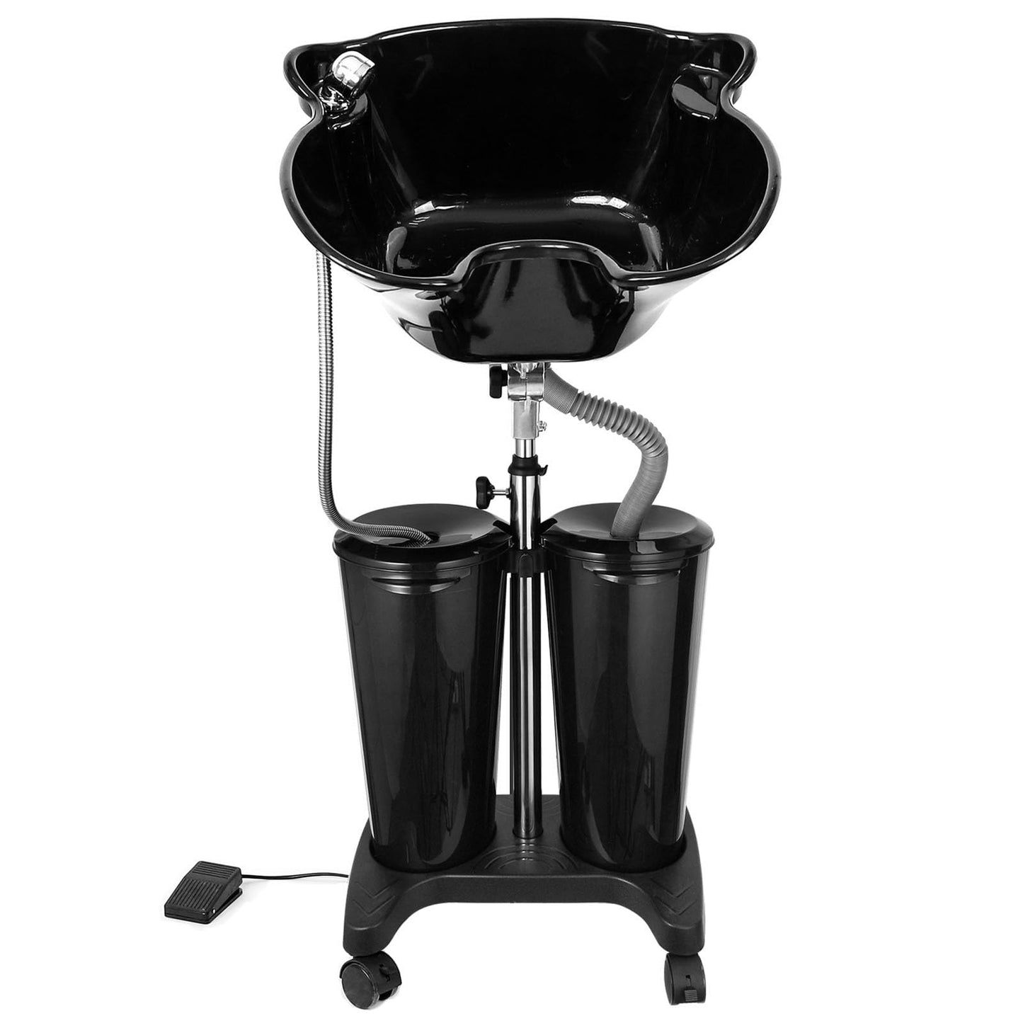 White Smoke johgee Adjustable Portable Shampoo Bowl with Electric Pump,Hair Washing Station Sink with Buckets&Drain Hoses,Portable Wash Bowl for Hairstylist,Portable Salon Sink Hair Wash Basin for Home Barber Use