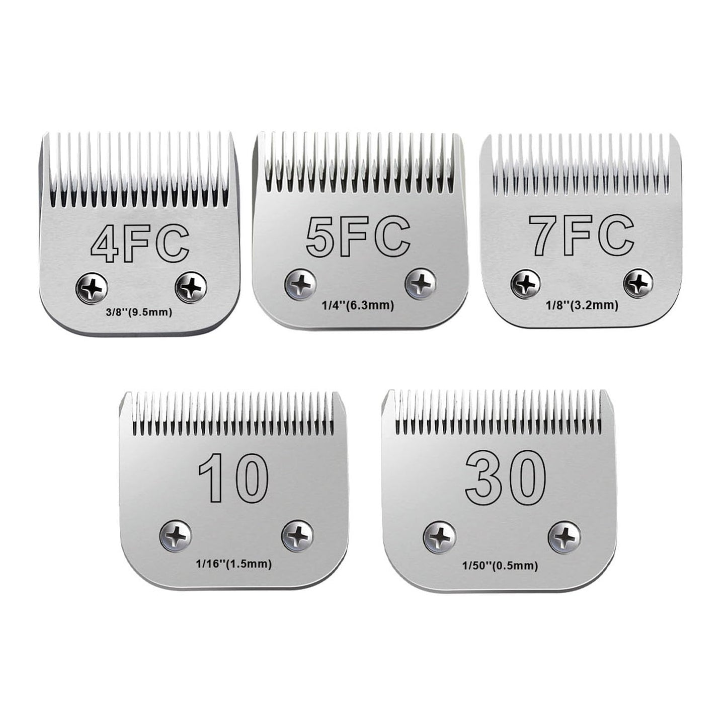 White Smoke 5Pack Dog Grooming Blades Compatible with Andis Dog Clippers,Dog Clipper Blades Compatible with Oster A5,Wahl km10 Dog Clippers for Animal Dog Cat Horse,Stainless-Steel Blade Sharp