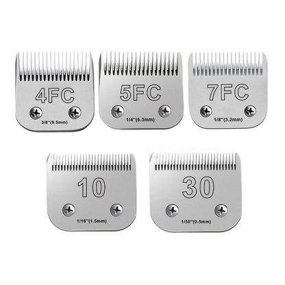 White Smoke 5Pack Dog Grooming Blades Compatible with Andis Dog Clippers,Dog Clipper Blades Compatible with Oster A5,Wahl km10 Dog Clippers for Animal Dog Cat Horse,Stainless-Steel Blade Sharp