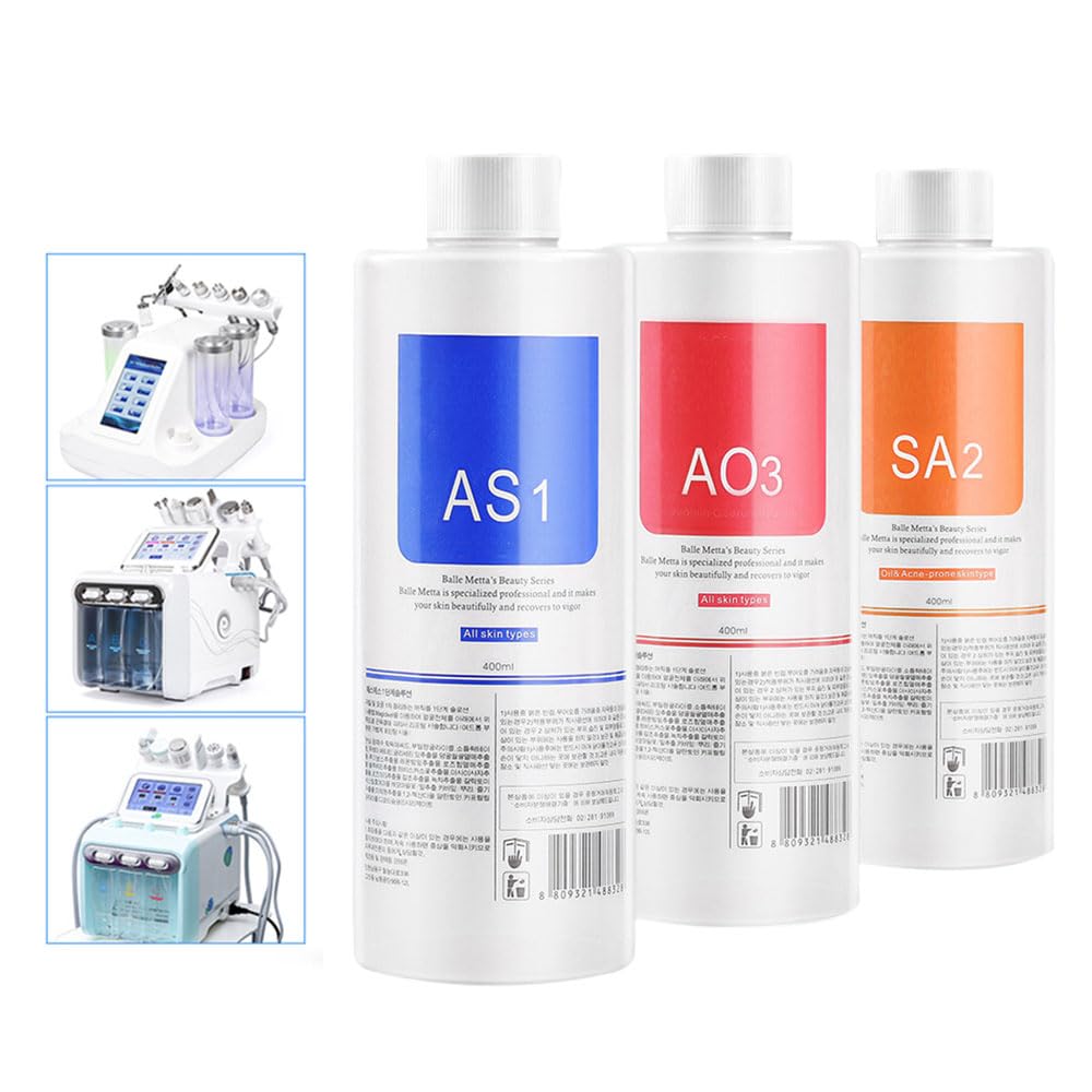 White Smoke WONDER POINT Aqua Peeling Solution, Salon Professional Premium Dermabrasion Facial Special Serum, Skin Care For Facial Small Bubble Machine 400ml(6 Bottles)