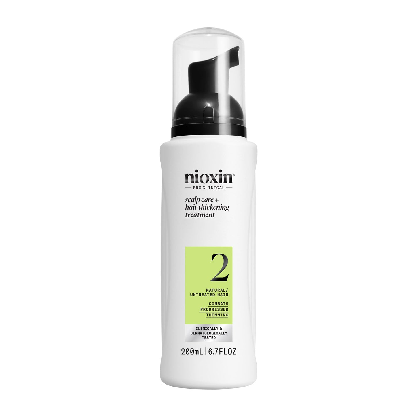 White Smoke Nioxin System 2 Scalp Care + Hair Thickening Leave-In Treatment | For Natural Hair with Progressed Thinning | Boost Hair Density Against Breakage with Niacinamide & Biotin | 6.7 Fl Oz