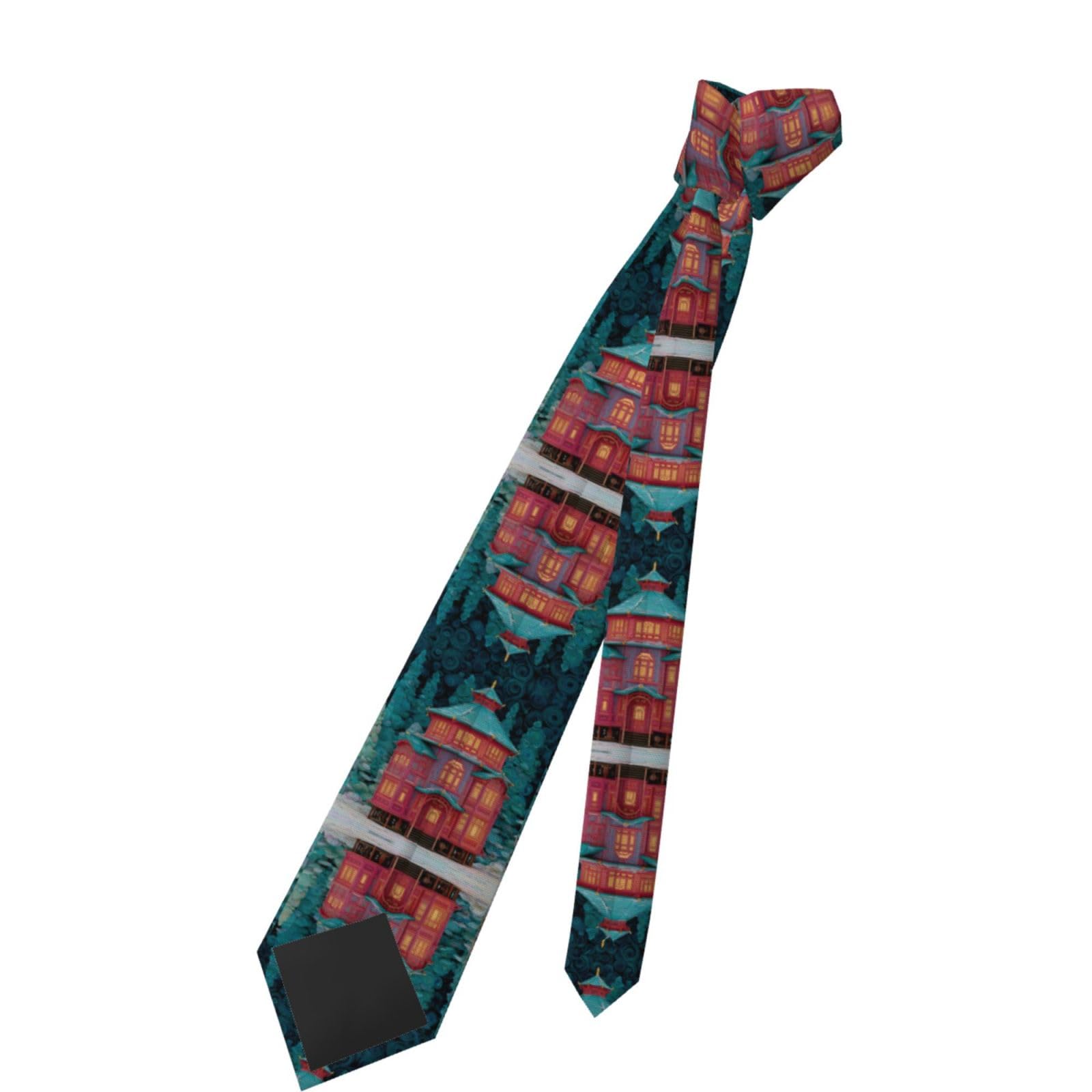 White Smoke JZMTY Enchanted Alcove Men's Necktie with Anti-Floating Buckle Design Soft Wrinkle-Resistant Various Formal Occasions