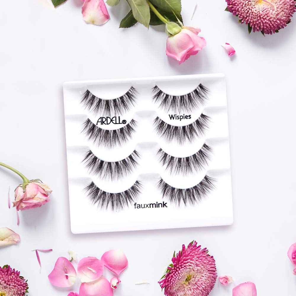 White Smoke Ardell Faux Mink False Eyelashes, Wispy Natural Lashes, Reusable, Soft & Lightweight for Everyday Glam, Multipack - 2 Pack x 4 Pairs