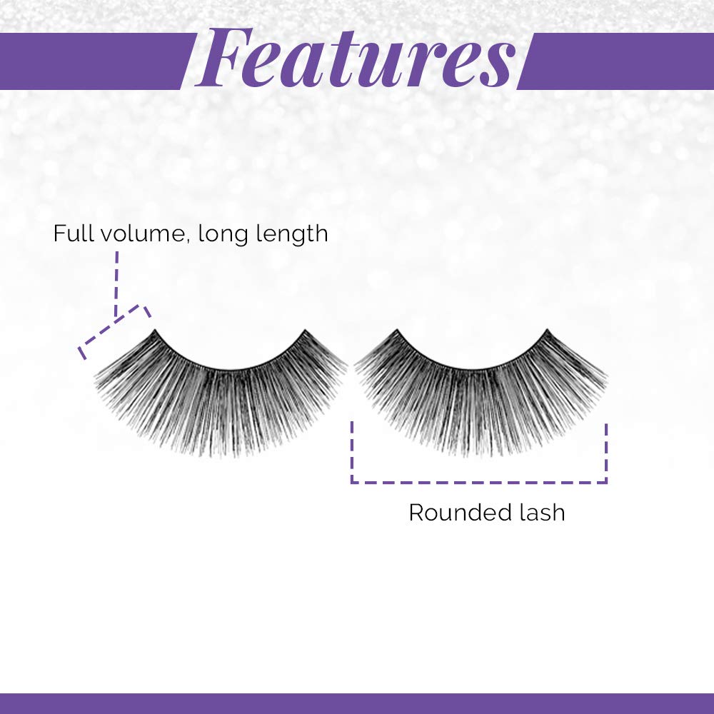 White Smoke Ardell False Eyelashes Glamour Strip Lashes 115 - Black, Full Volume and Rounded Lash, Reusable Fake Eyelashes for Any Special Occasions, 4-Packs
