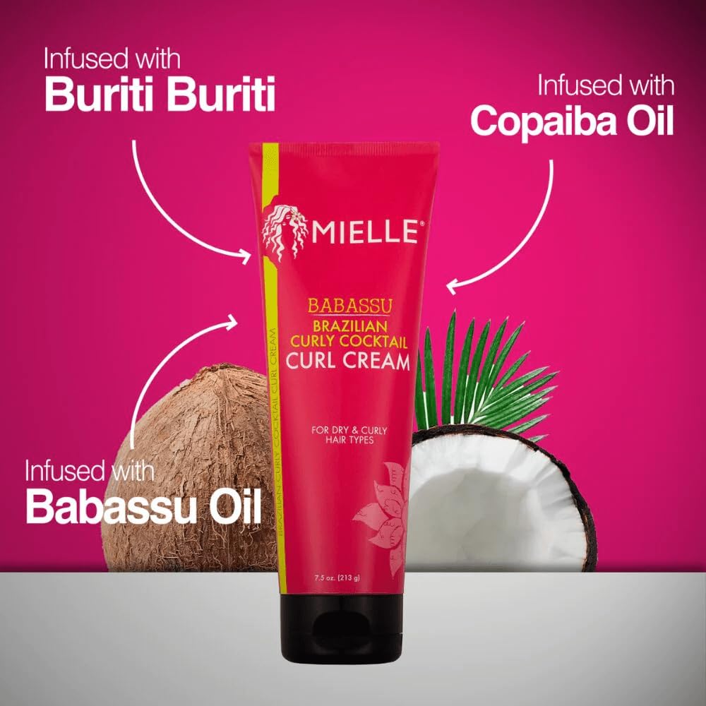 Medium Violet Red Mielle Organics Brazilian Curly Cocktail Curl Cream (7.5 oz.)