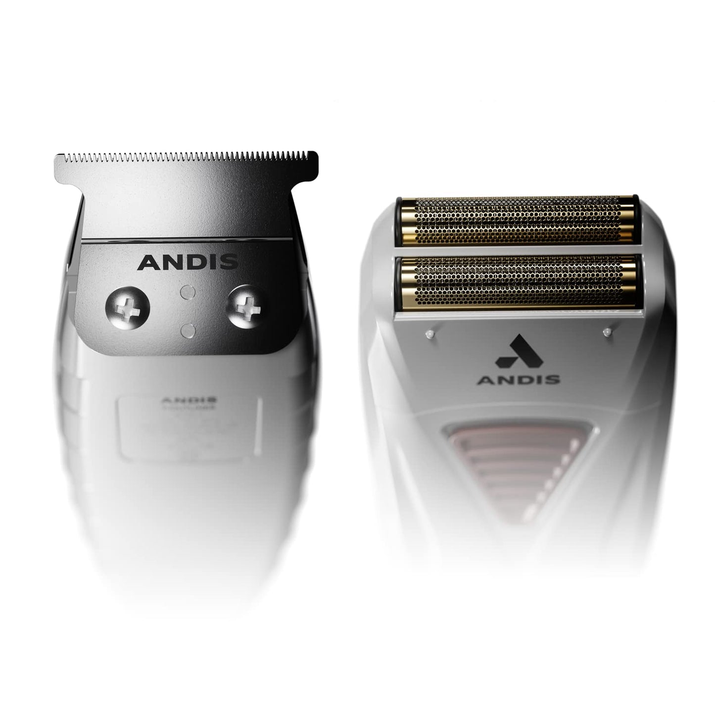 White Smoke Andis 17270 Finishing Combo T-Outliner Trimmer & Pro Foil Lithium Titanium Foil Shaver - Professional Finishing Hair & Beard Trimming Kit