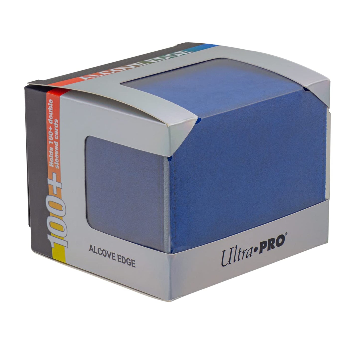 White Smoke Ultra Pro - Vivid Alcove Edge Deck Box (Blue) - Protect and Store up to 100 Double Sleeves Standard Size Cards, Perfect for Sports Cards, Gaming Cards & Collectible Trading Cards