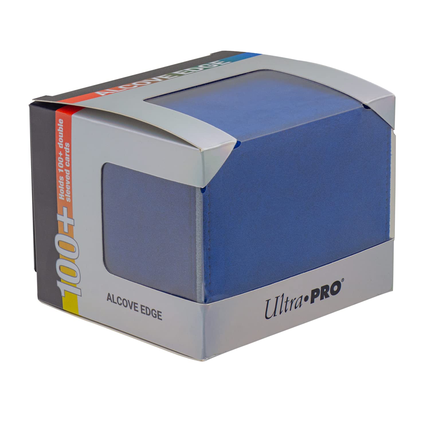White Smoke Ultra Pro - Vivid Alcove Edge Deck Box (Blue) - Protect and Store up to 100 Double Sleeves Standard Size Cards, Perfect for Sports Cards, Gaming Cards & Collectible Trading Cards