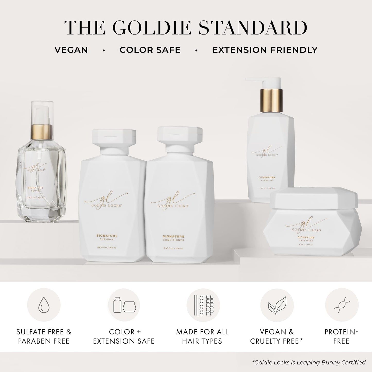 Lavender Goldie Locks Signature Hair Serum - Anti-Frizz and Humidity Control - Lightweight Shine Enhancer - Safe for Extensions and Color-Treated Hair - Protein-Free - 3.4 fl oz