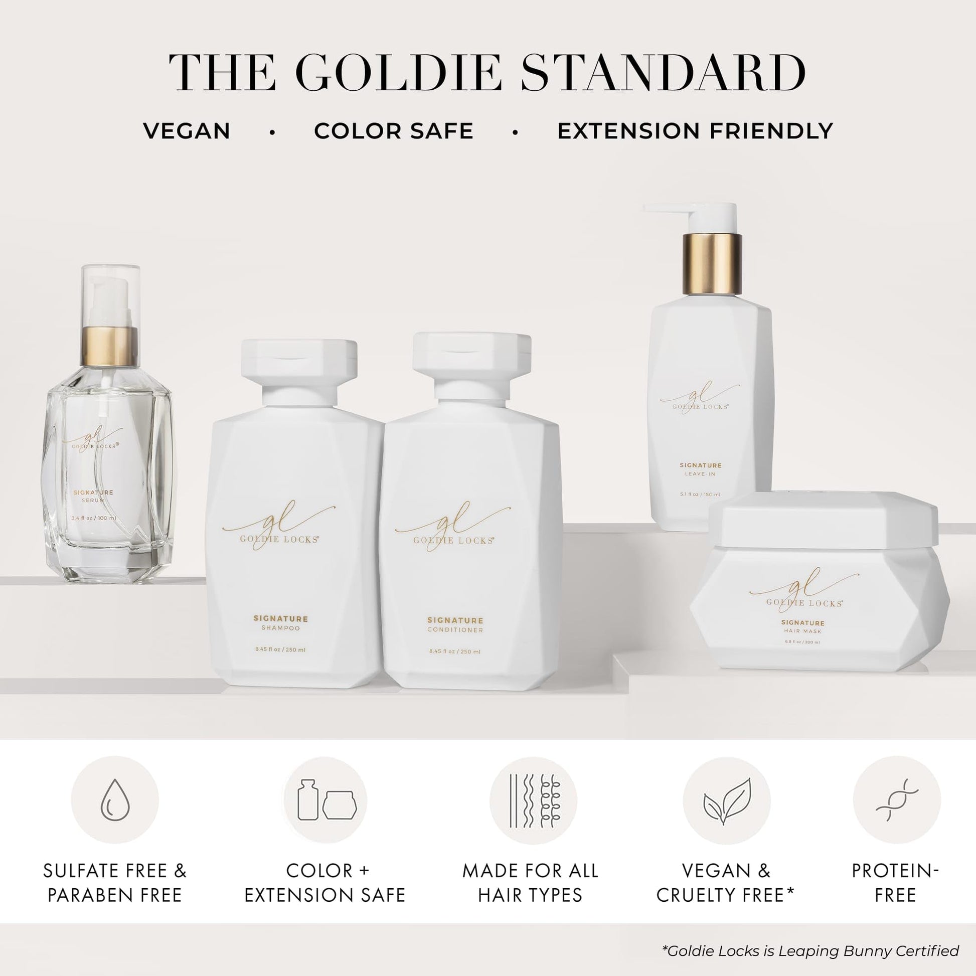 Lavender Goldie Locks Signature Hair Serum - Anti-Frizz and Humidity Control - Lightweight Shine Enhancer - Safe for Extensions and Color-Treated Hair - Protein-Free - 3.4 fl oz