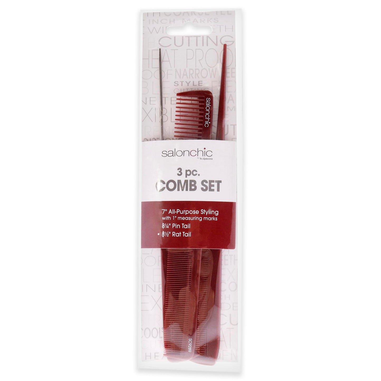 Lavender SalonChic SalonChic Comb Set Comb Unisex 3 Pc