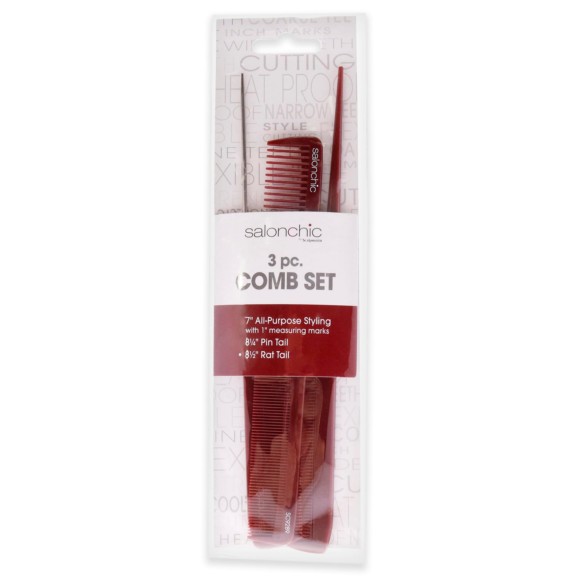 Lavender SalonChic SalonChic Comb Set Comb Unisex 3 Pc