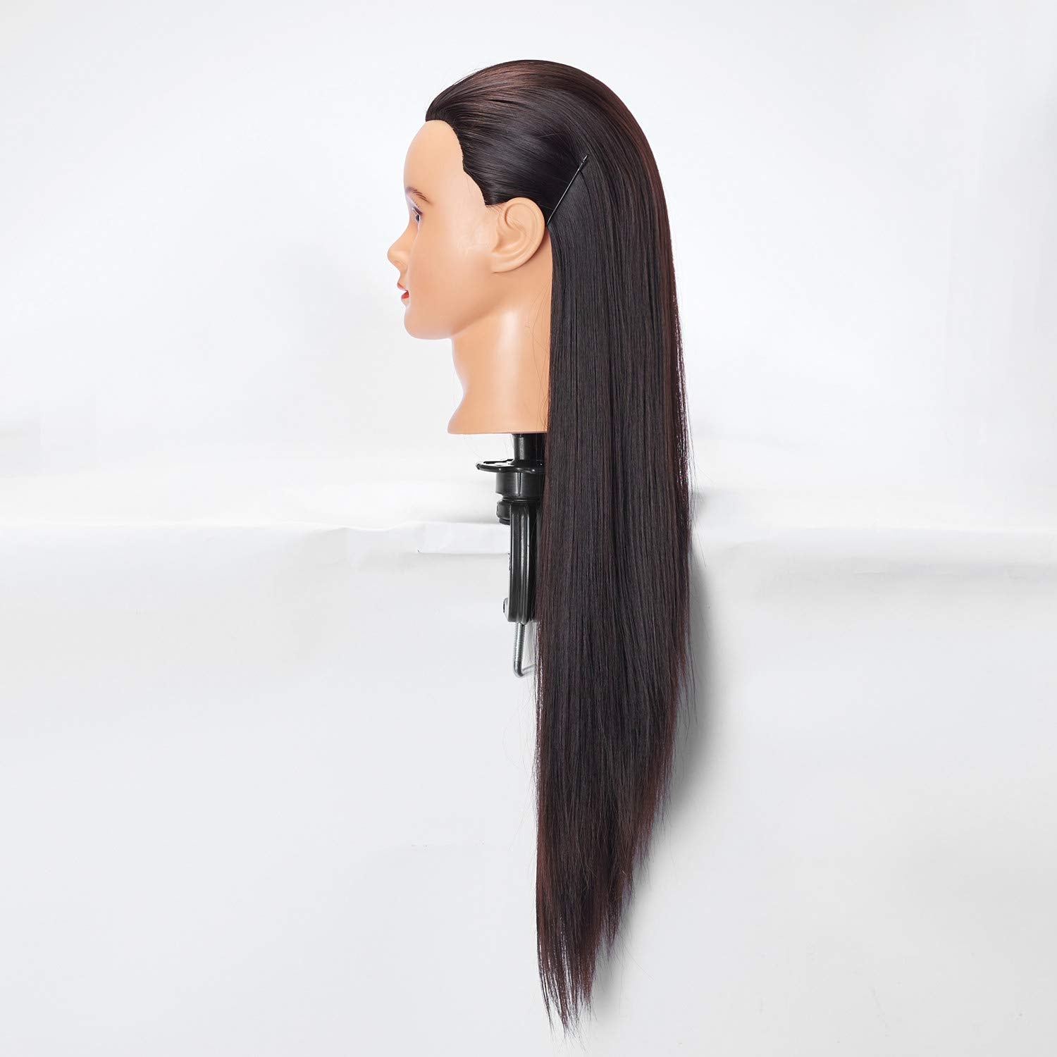 Lavender Hairlink 26-28'' Mannequin Head Synthetic Fiber Long Hair Styling Training Head Dolls for Cosmetology Manikin Maniquins Practice Head with Clamp Stand Holder (6611LB0220)