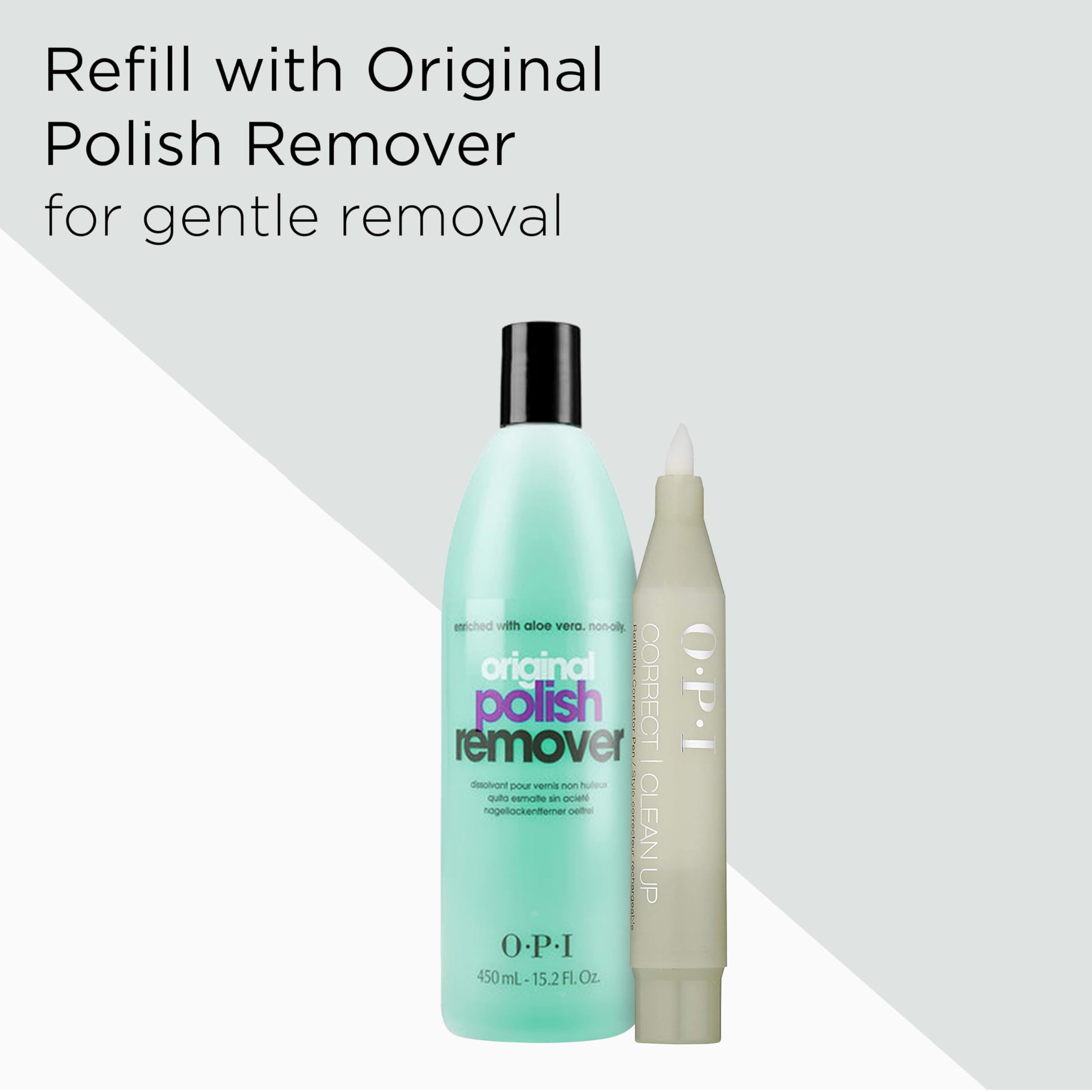 Lavender OPI Correct Clean Up | Refillable Nail Polish Remover Corrector Pen | Gentle & Non-Drying Formula | Includes Replacement Tip | 0.13 fl oz