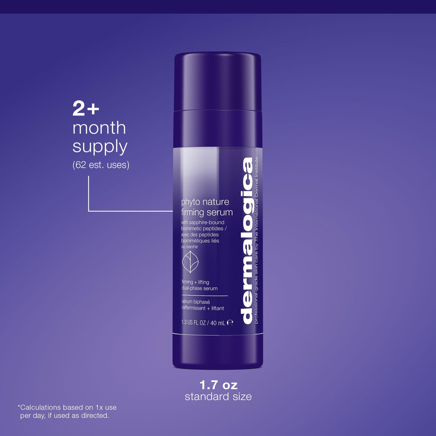 Slate Blue Dermalogica Phyto-Nature Firming Serum, Anti-Aging Face Serum with Hyaluronic Acid - Revitalizes, Lifts, and Firms Skin To Reduce Wrinkles, 1.3 Fl Oz