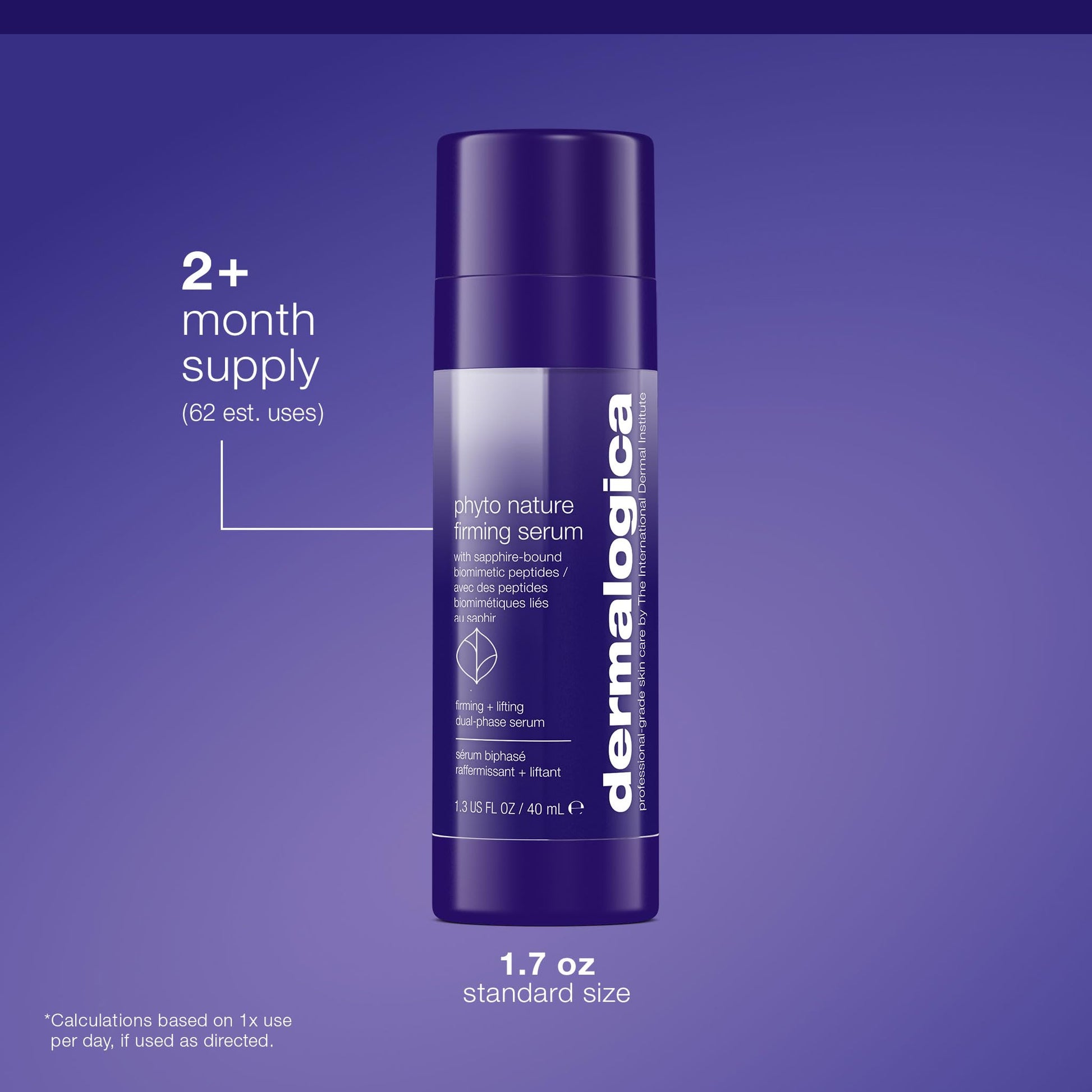 Slate Blue Dermalogica Phyto-Nature Firming Serum, Anti-Aging Face Serum with Hyaluronic Acid - Revitalizes, Lifts, and Firms Skin To Reduce Wrinkles, 1.3 Fl Oz