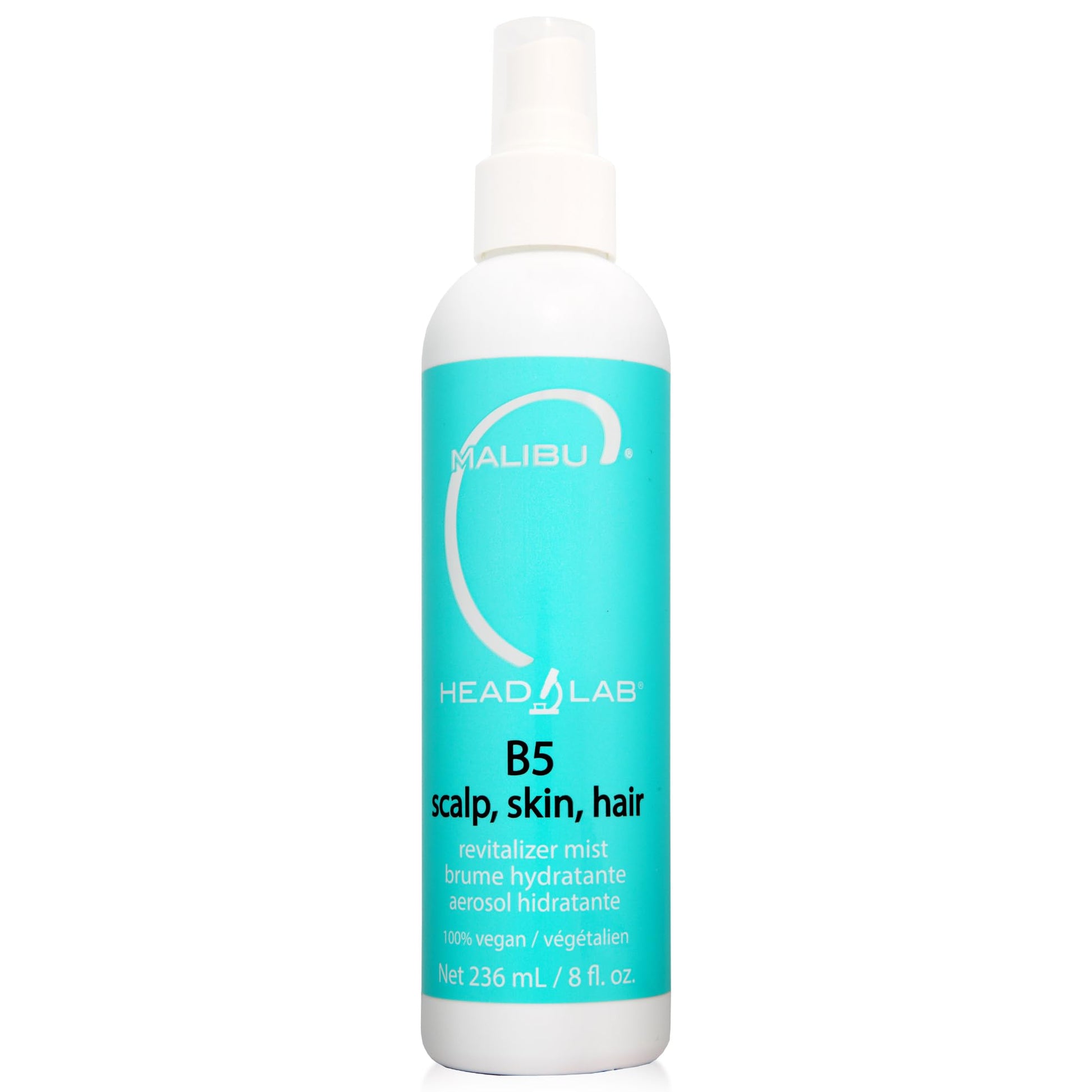 White Smoke Malibu C Vitamin B5 Scalp, Skin and Hair Revitalizer Mist - Multi-Use Hydrating Mist Enriched with Allantoin to Help Soothe Skin, Restore Moisture and Improve Scalp Protection (8 oz)