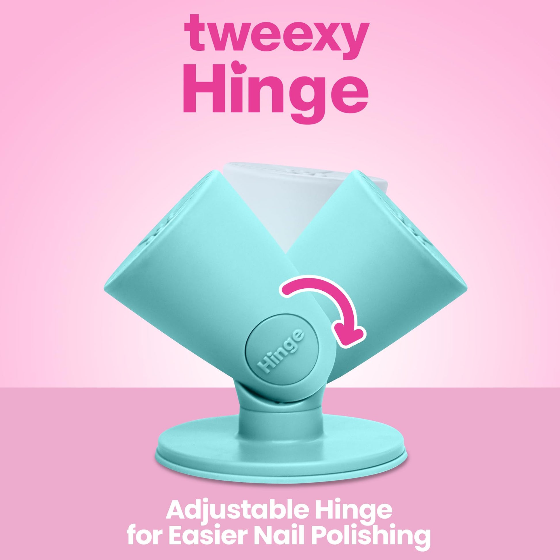 Misty Rose tweexy Hinge Untippable Nail Polish Bottle Holder | Anti-Spill Nail Polish Holder Stand, Tilted, IntelliStick Airlock Suction | Fingernail Painting, Nail Art Tools | Nail Polish Accessories (Zen Green)