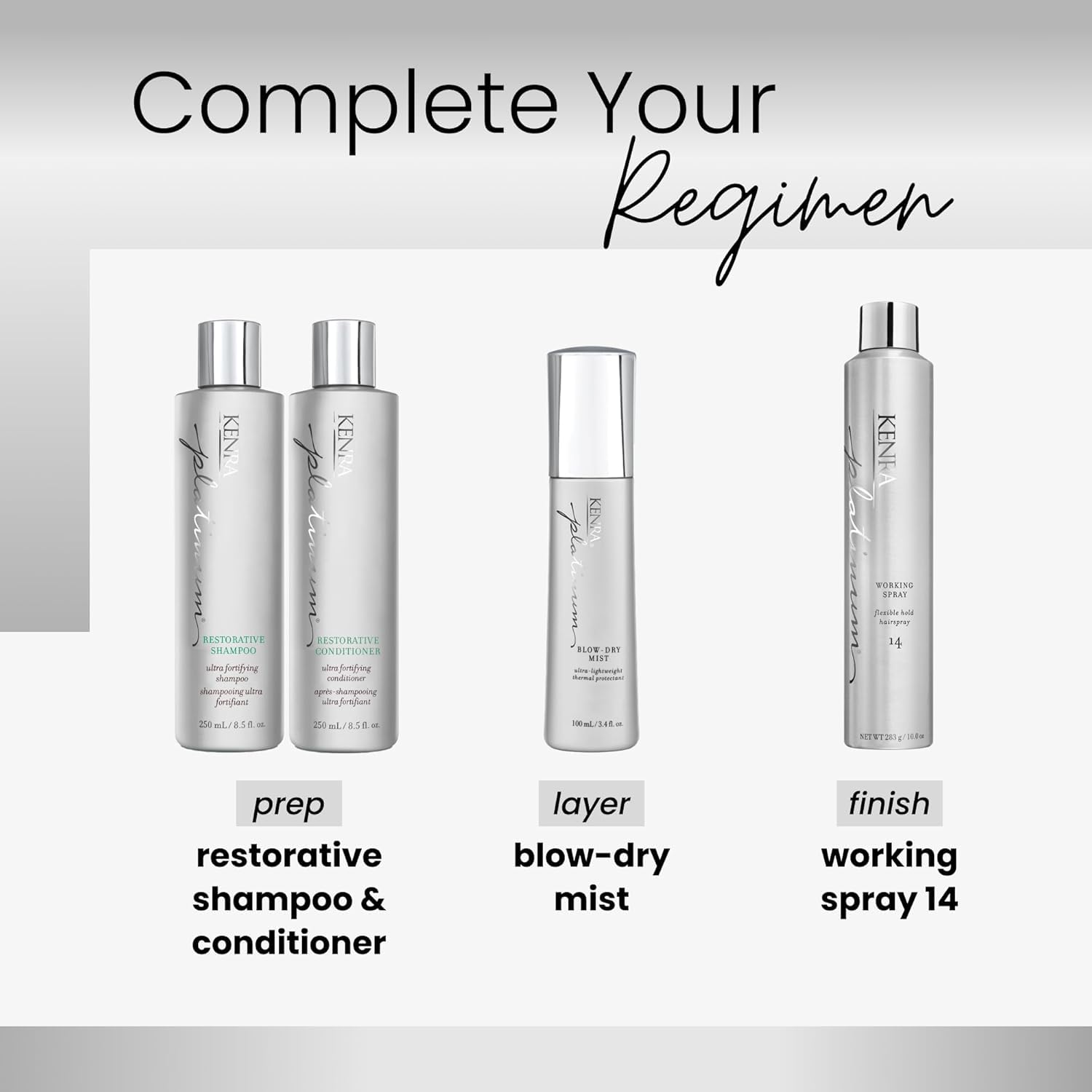 White Smoke Kenra Platinum Blow-Dry Mist | Ultra-Lightweight Thermal Protectant | Detangles, Smooths, & Softens | Eliminates Frizz & Resists Humidity | Fine To Medium Hair | 3.4 fl. oz
