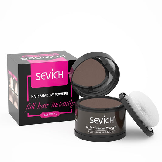 White Smoke Sevich Hairline Powder,Instantly Conceals Hair Loss, Root Touch up Powder, Hair Shadow Toppers for Women & Men, Touch Up for Thinning Gray Hair, Windproof & Sweatproof,Dark brown