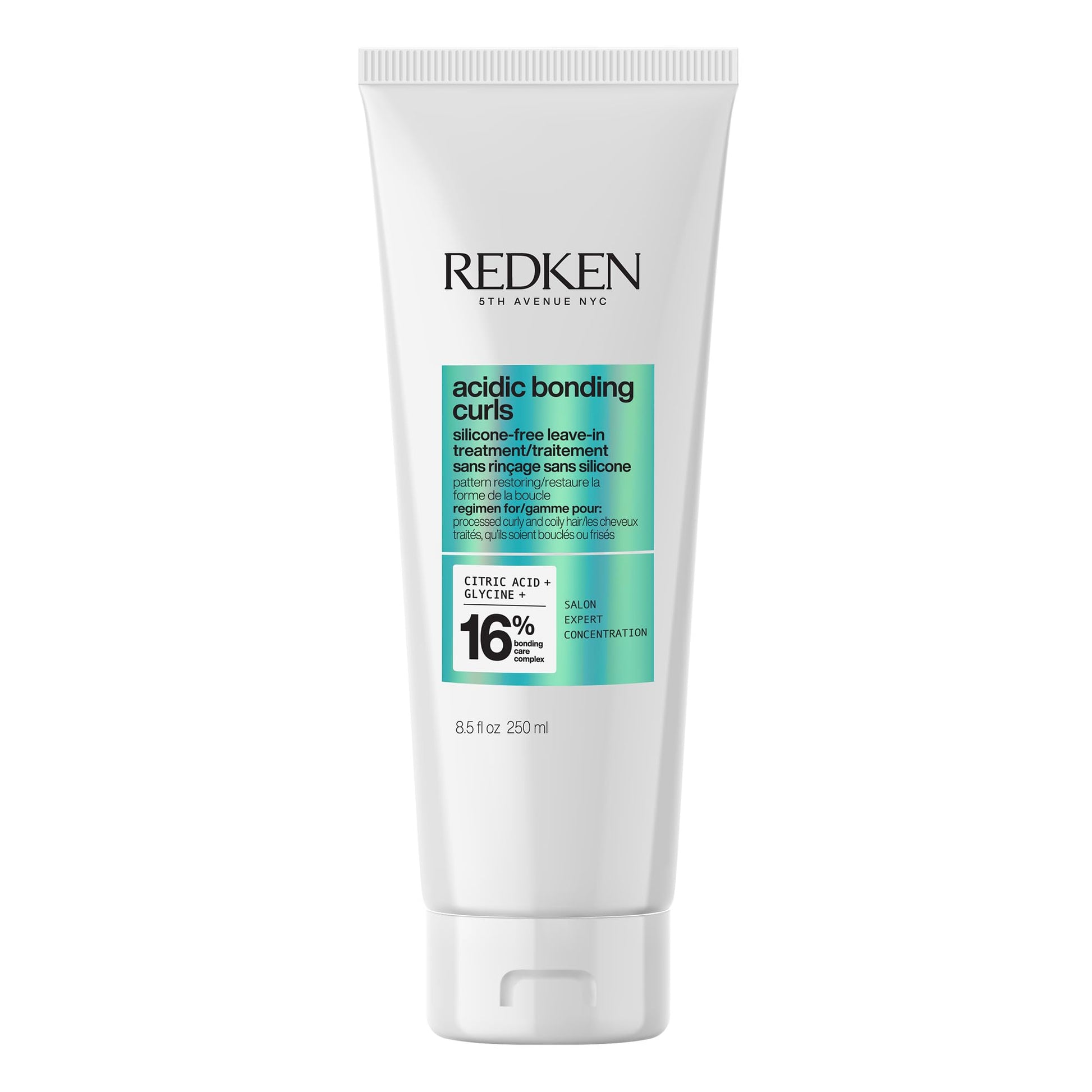 Light Gray Redken Acidic Bonding Curls Leave-In Treatment For Curly & Coily Hair - Heat Protectant, Repairs & Defines Damaged Curls, Detangles & Conditions