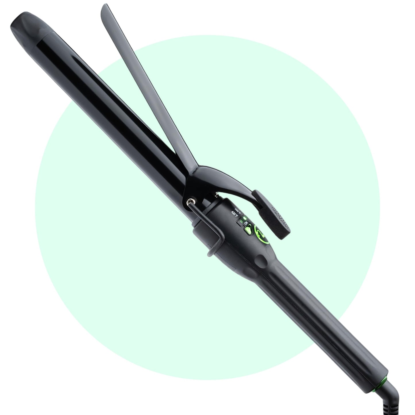 White Smoke MINT REVAMP X-Long Barrel 1 Inch Curling Iron — Easier & Faster Styling for Long Hair | Truly Ionic & Even Heat Ceramic Curling Iron 1 Inch | Professional Optimized Clamp for Smooth Salon Curls