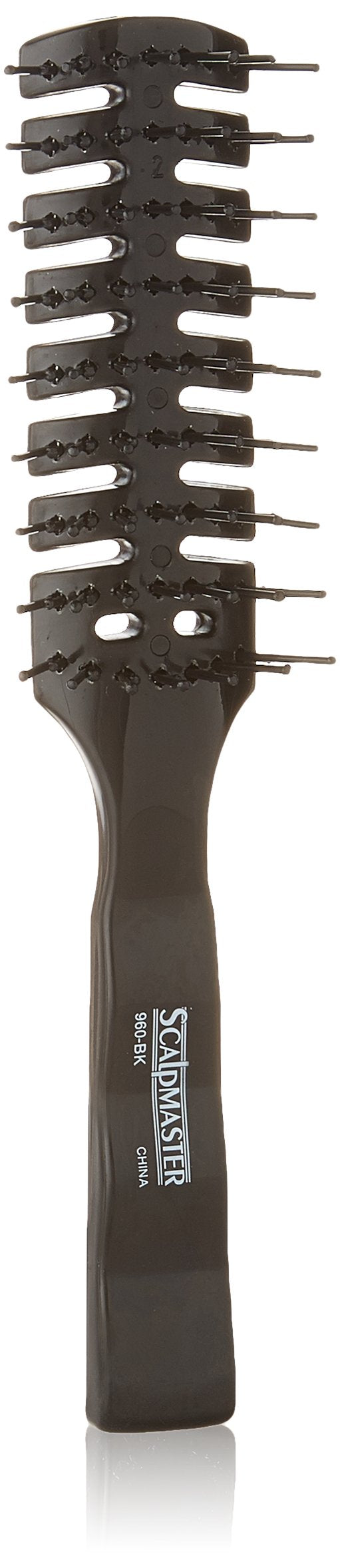 White Smoke 7 Rows Vent Hair Stylist Brush Black by Scalpmaster