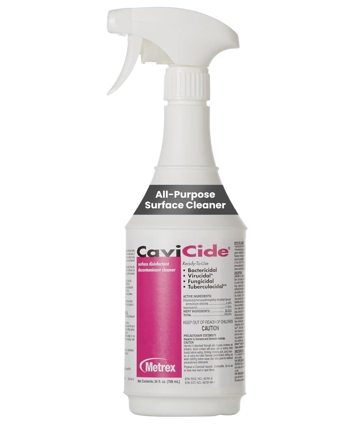 White Smoke Metrex CaviCide Surface Disinfectant Cleaner Spray, 24 Oz – Ready-to-Use Disinfecting Spray, All Purpose Cleaner & Decontaminant for Medical, Clinical, Lab & Patient Care Areas – Original Version