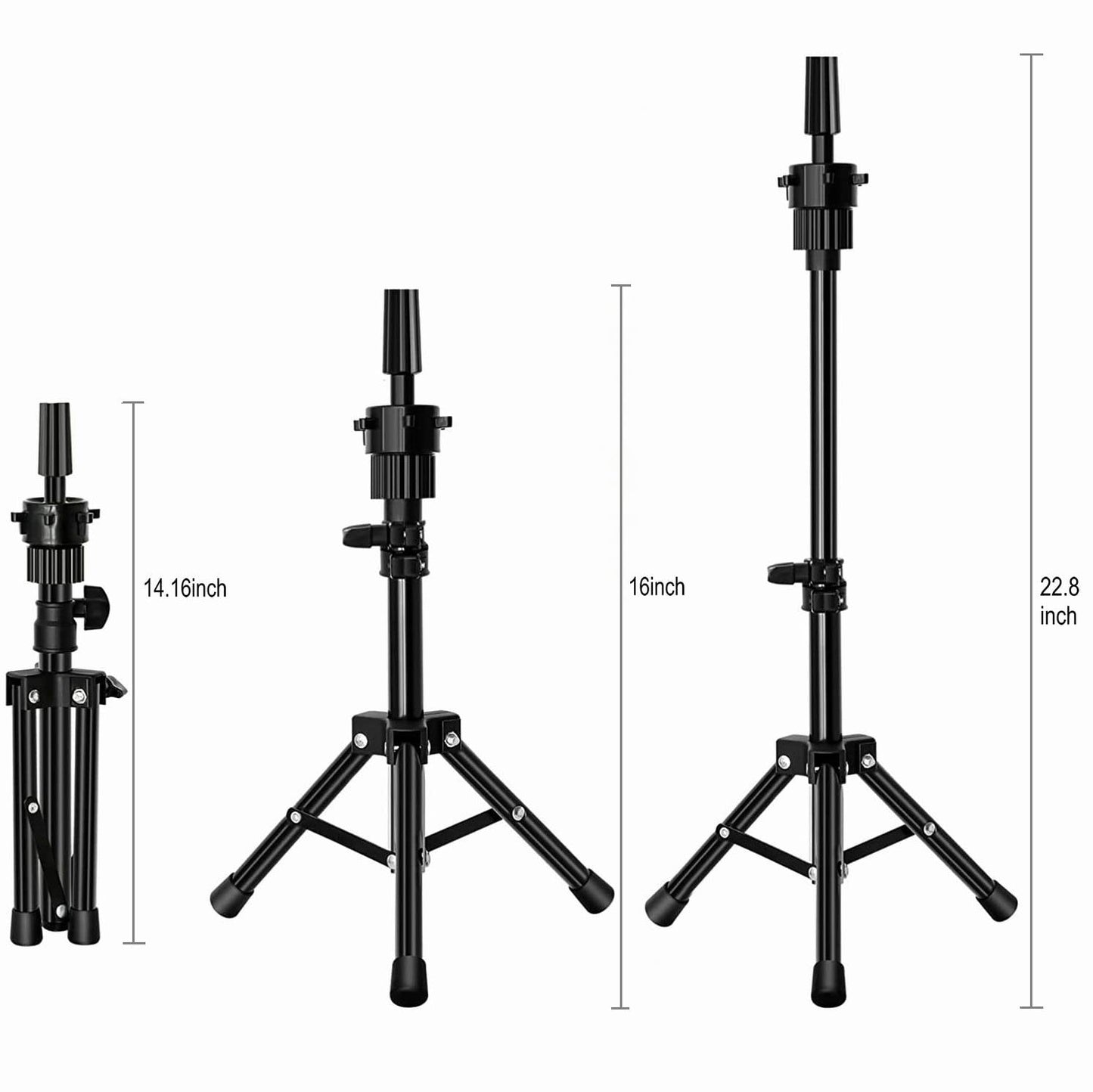 White Smoke FUTAI 22 inches Canvas Mannequin Head with Tripod Stand Wig Cap T Pins Rat Tail Comb and Hairpins for Wig Making Practice Styling Training Display