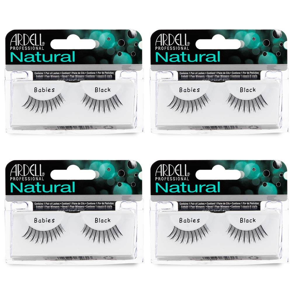 White Smoke Ardell False Eyelashes, Babies - Lightweight, Natural Look Strip Lashes with Invisiband for Everyday Wear, 4 Pack
