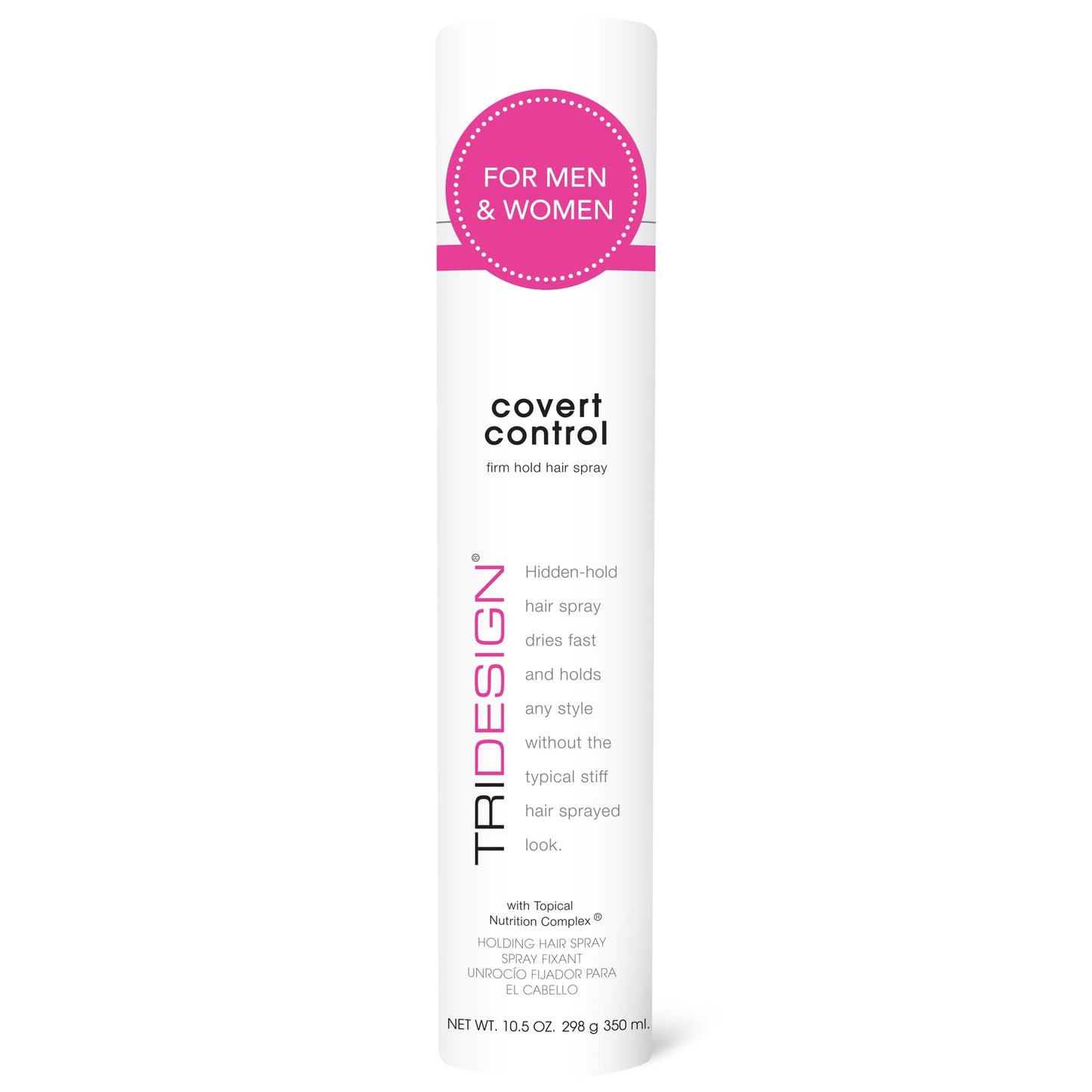 White Smoke TRI Design Covert Control - Fast-Drying Hairspray for Women and Men, Strong Hold and Hair Setting, Provides Hidden Control, 10.5 Oz