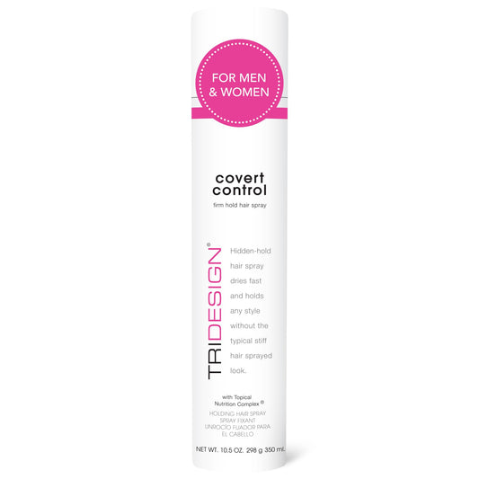White Smoke TRI Design Covert Control - Fast-Drying Hairspray for Women and Men, Strong Hold and Hair Setting, Provides Hidden Control, 10.5 Oz