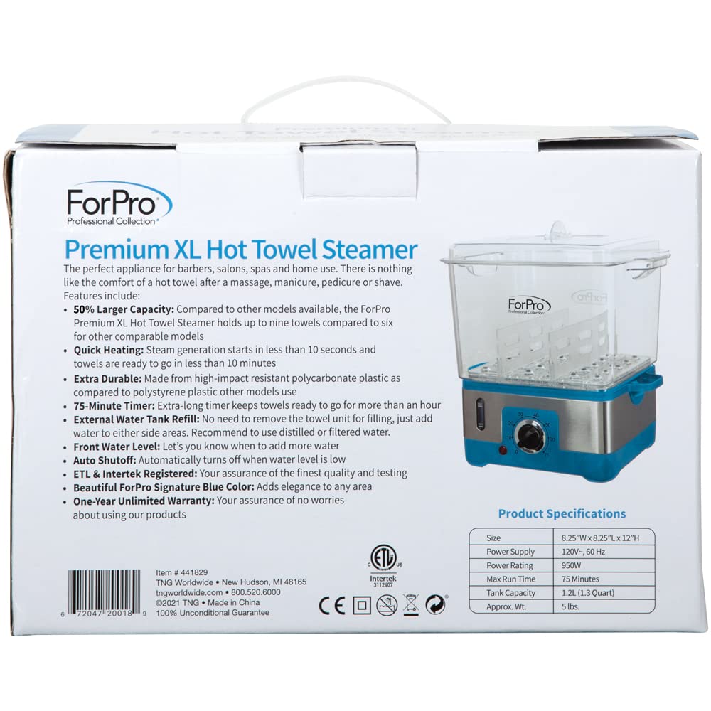 Lavender ForPro Professional Collection Premium XL Hot Towel Steamer, 50% Larger Capacity, Holds 9 Facial Towels, Quick Heating Steam Towel Warmer for Salons and Spas
