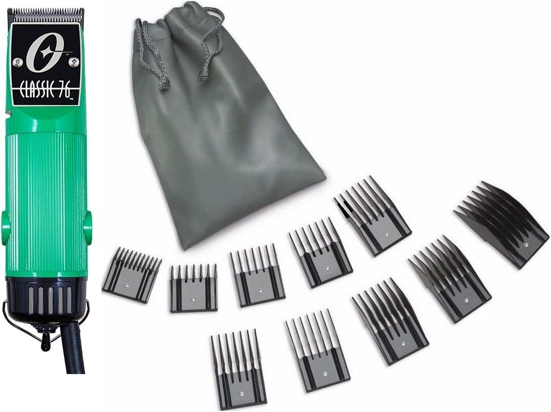 White Smoke Os.TER Classic 76 Green Color Limited Edition Hair Clipper + 10 PC Comb Set