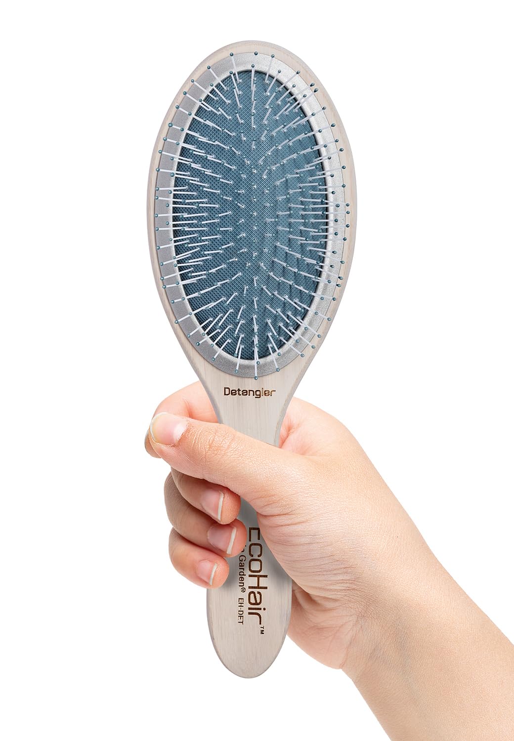 White Smoke Olivia Garden EcoHair Bamboo Hair Brush, Detangler, EH-DET