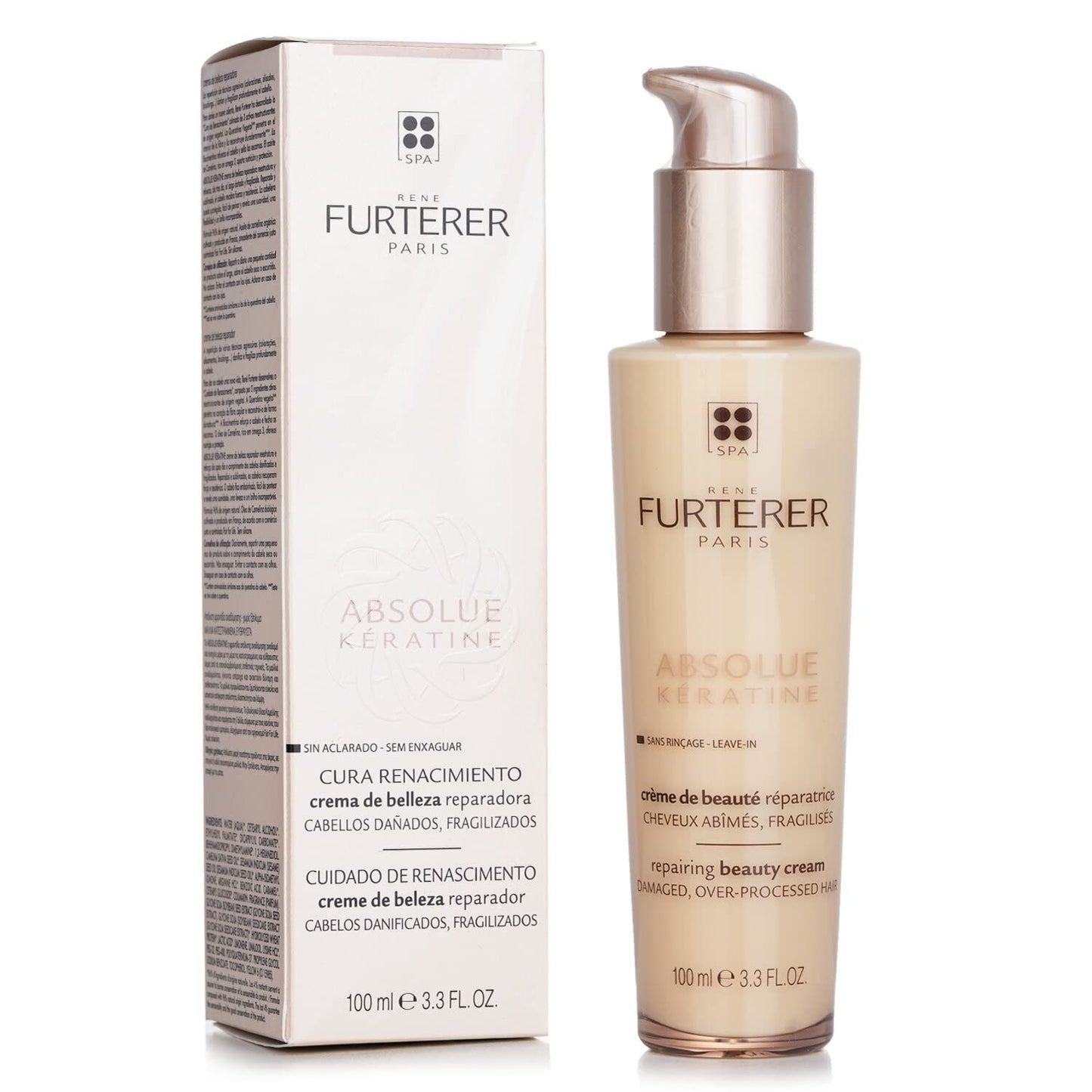 White Smoke Rene Furterer ABSOLUE KERATINE Repairing Beauty cream for Damaged, Over-processed Hair