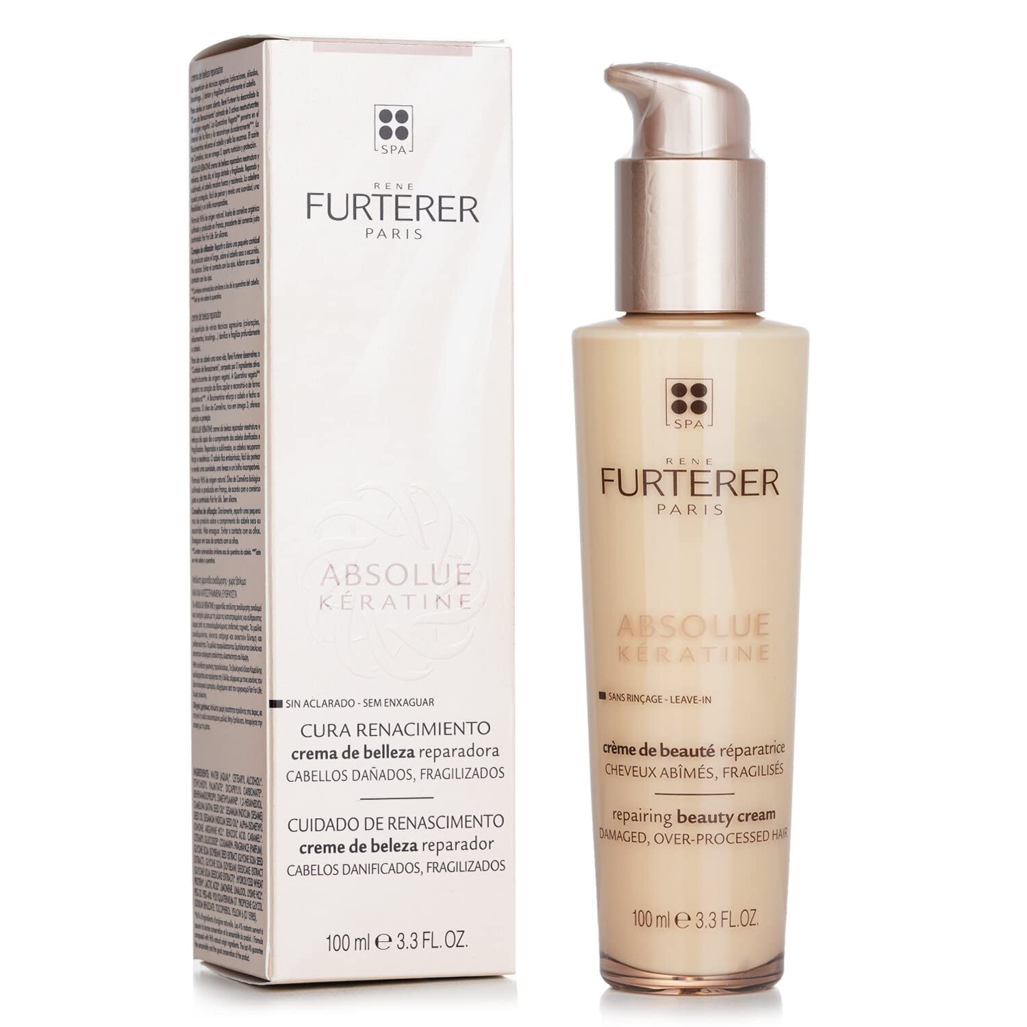 White Smoke Rene Furterer ABSOLUE KERATINE Repairing Beauty cream for Damaged, Over-processed Hair