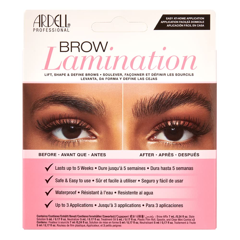 White Smoke Ardell Brow Lamination Kit, Lift, Shape, and Define Brows, Waterproof, 1-Pack