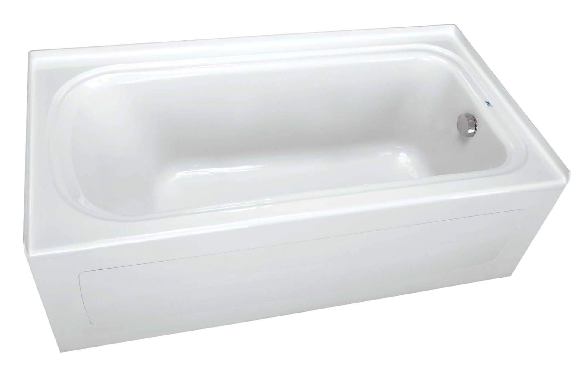 White Smoke PROFLO PFS6042RSK Hillsboro 60" x 42" Three Wall Alcove Acrylic Soaking Tub with Right Drain and Overflow - White