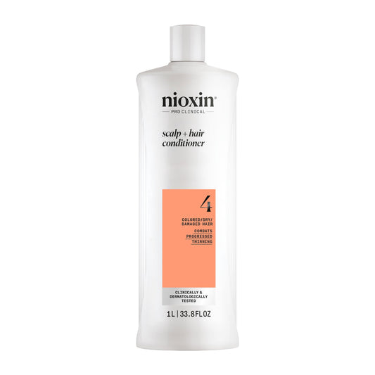White Smoke Nioxin System 4 Scalp + Hair Conditioner | For Colored or Damaged Hair with Progressed Thinning | With Niacinamide and Biotin | 33.8 Fl oz.