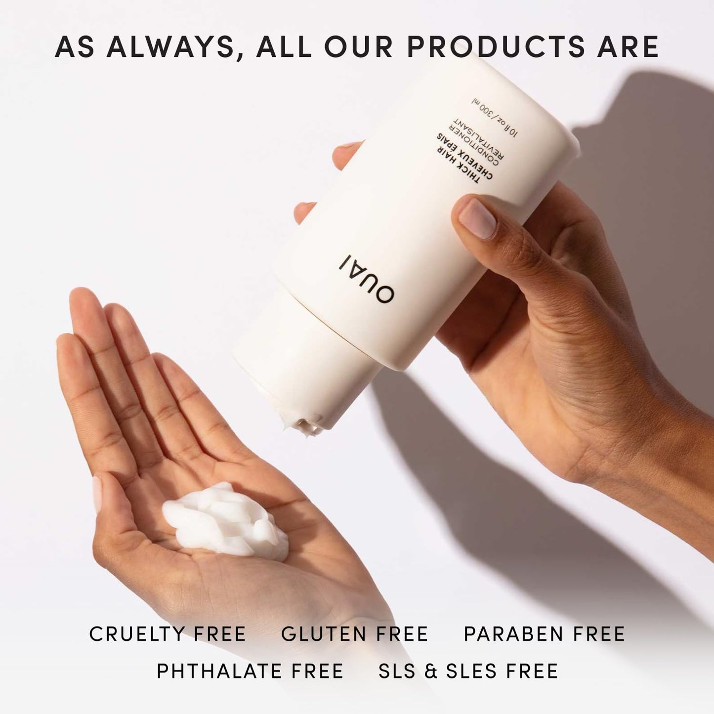 White Smoke OUAI Thick Hair Conditioner Refill - Moisturizing Conditioner for Dry, Frizzy Hair - Keratin, Marshmallow Root, Shea Butter and Avocado Oil - Paraben, Phthalate & Sulfate Free (32 Oz)