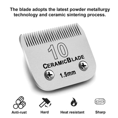 White Smoke 3 Pack 10 Blade Dog Grooming Blades Compatible with Andis Clippers/Oster A5/Wahl KM,Detachable Stainless Steel Blade,Size-10, 1/16-Inch Cut Length