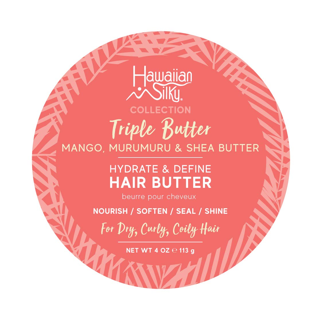 White Smoke Hawaiian Silky Mango Murumuru & Shea Butter Hair Butter, 4 fl oz - Nourish, Soften, Seal & Shine